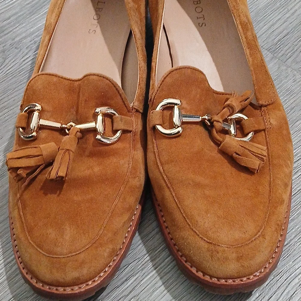 Talbots Women's Suede Tassel Loafers in Camel  Sz 10.5  EUC - Picture 6 of 9